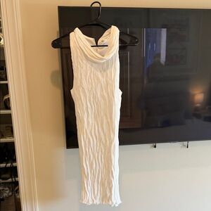 Lela Rose Textured White Midi Dress